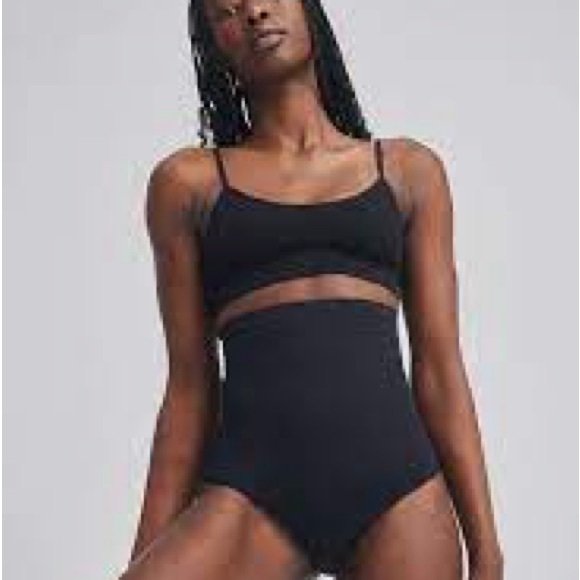 Black High-Waisted bikini shapewear bottoms - Picture 1 of 4